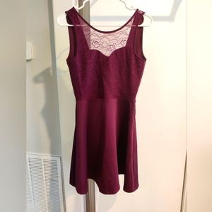 Maroon a line dress